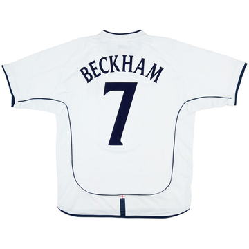 2001-03 England Home Shirt Beckham #7 - 6/10 - (L)