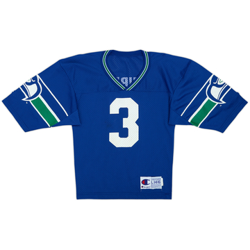 1993-96 Seattle Seahawks Mirer #3 Champion Home Jersey - 9/10 - (L.Boys)