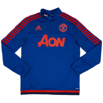 2015-16 Manchester United adidas 1/4 Zip Drill Top - 9/10 - (XL.Boys)