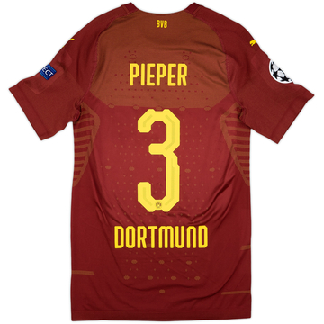 2018-19 Borussia Dortmund Player Issue Champions League Third Shirt Pieper #3 - 9/10 - (XL)