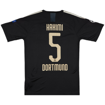 2019-20 Borussia Dortmund Player Issue Champions League Away Shirt Hakimi #5 - 9/10 - (M)