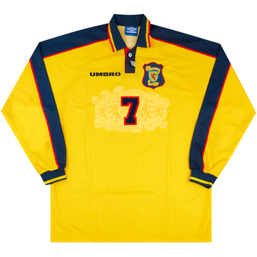 1996-98 Scotland Match Issue Away L/S Shirt #7