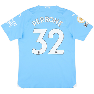 2023-24 Manchester City Match Issue Home Shirt Perrone #32