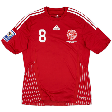 2009 Denmark Match Worn Home Shirt #8 (Rommedahl)