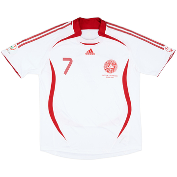 2007 Denmark Match Worn Away Shirt #7 (Rommedahl)