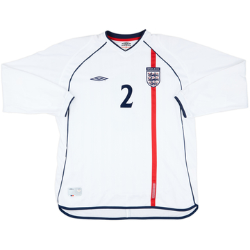 2001-02 England Match Issue Home L/S Shirt #2 (Brown)