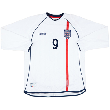 2001 England Match Issue Home L/S Shirt #9 (Cole)