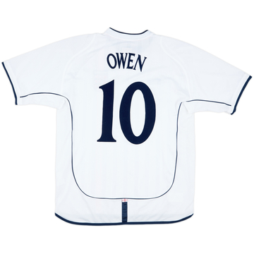 2002 England Match Worn Home Shirt Owen #10 (v Macedonia)