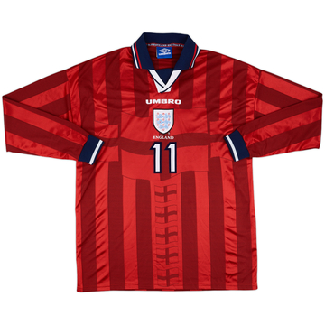 1997-99 England Match Issue Home L/S Shirt #11 (McManaman)