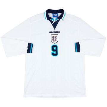 1995-97 England Match Issue Home L/S Shirt #9 (Shearer)
