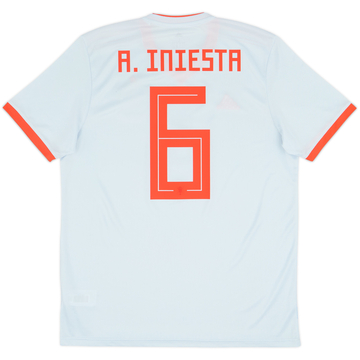 2018-19 Spain Away Shirt A.Iniesta #6 - 8/10 - (S)