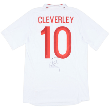 2012 England Match Issue Signed Home Shirt Cleverley #10 (v Moldova)