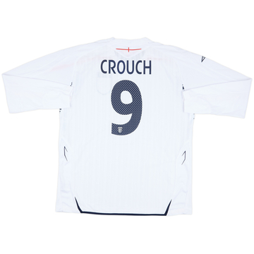 2007 England Match Issue Home L/S Shirt Crouch #9 (v Austria)