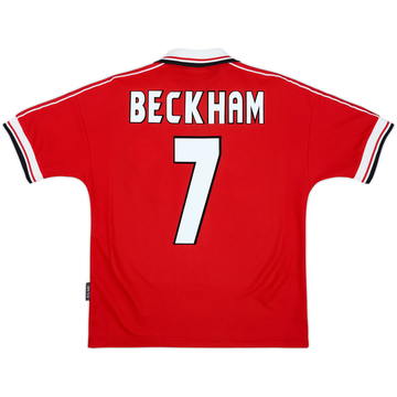 1998-00 Manchester United Home Shirt Beckham #7 - 8/10 - (S)