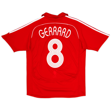 2006-08 Liverpool Home Shirt Gerrard #8 - 7/10 - (XL.Boys)