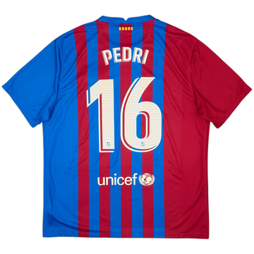 2021-22 Barcelona Home Shirt Pedri #16 - 5/10 - (XL)