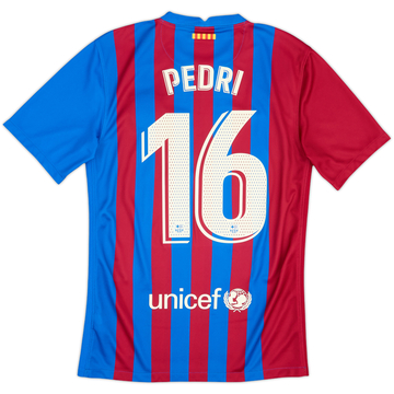2021-22 Barcelona Home Shirt Pedri #16 - 9/10 - (S)