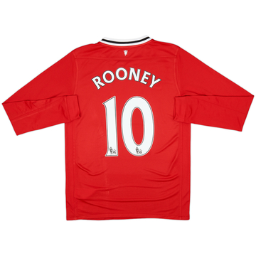 2011-12 Manchester United Home L/S Shirt Rooney #10 - 8/10 - (XL.Boys)