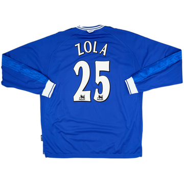 1999-01 Chelsea Home L/S Shirt Zola #25 - 8/10 - (XXL)