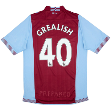 2013-14 Aston Villa Home Shirt Grealish #40 - 8/10 - (M)