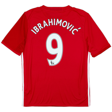2016-17 Manchester United Home Shirt Ibrahimovic #9 - 8/10 - (XL.Boys)