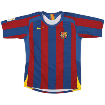 2005-06 Barcelona Home Shirt - 8/10 - (L.Boys)