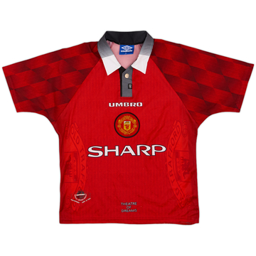 1996-98 Manchester United Home Shirt - 8/10 - (Y)