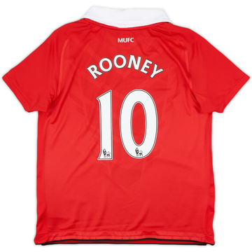 2010-11 Manchester United Home Shirt Rooney #10 - 9/10 - (S.Boys)