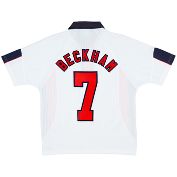 1997-99 England Home Shirt Beckham #7 - 9/10 - (Y)
