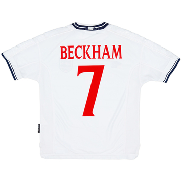 1999-01 England Home Shirt Beckham #7 - 8/10 - (Y)