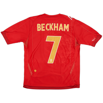 2006-08 England Away Shirt Beckham #7 - 6/10 - (L)