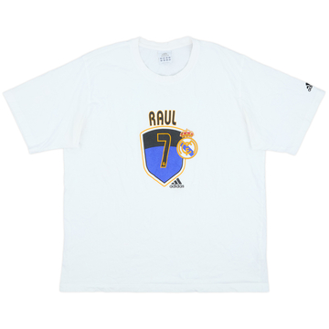 2003-04 Real Madrid adidas 'Raul #7' Cotton Tee - 8/10 - (XL)