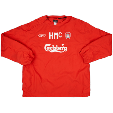 2004-05 Liverpool Reebok Staff Issue 1/4 Zip Drill Top 'HMC' - 9/10 - (XL)