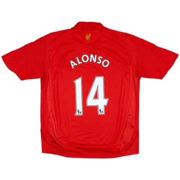 2008-10 Liverpool Home Shirt Alonso #14 - 8/10 - (S.Boys)