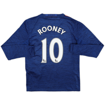 2016-17 Manchester United Away L/S Shirt Rooney #10 - 9/10 - (7-8 Years)