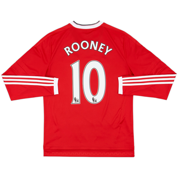 2015-16 Manchester United Home L/S Shirt Rooney #10 - 9/10 - (XL.Boys)
