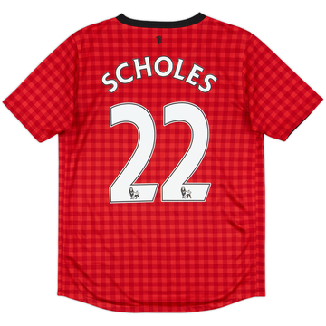 2012-13 Manchester United Home Shirt Scholes #22 - 9/10 - (XL.Boys)