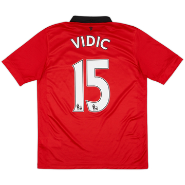 2013-14 Manchester United Home Shirt Vidic #15 - 8/10 - (XL.Boys)