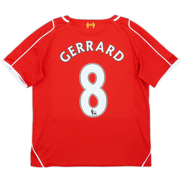 2014-15 Liverpool Home Shirt Gerrard #8 - 8/10 - (S.Boys)