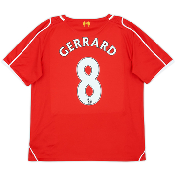2014-15 Liverpool Home Shirt Gerrard #8 - 7/10 - (S.Boys)