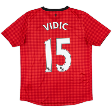 2012-13 Manchester United Home Shirt Vidic #15 - 8/10 - (XL.Boys)