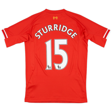 2013-14 Liverpool Home Shirt Sturridge #15 - 9/10 - (XL.Boys)