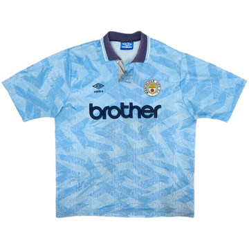 1991-93 Manchester City Home Shirt - 3/10 - (XL)