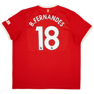 2021-22 Manchester United Home Shirt B.Fernandes #18 - 9/10 - (XXL)