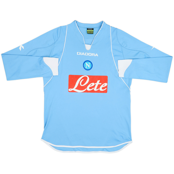 2007-08 Napoli Home L/S Shirt - 6/10 - (L)