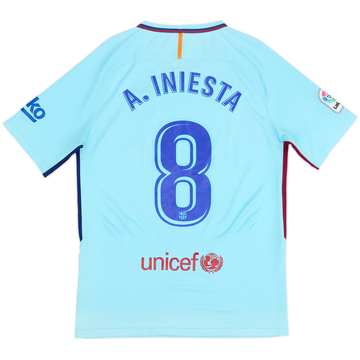 2017-18 Barcelona Away Shirt A.Iniesta #8 - 7/10 - (M)