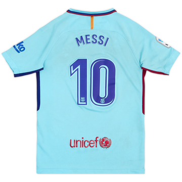 2017-18 Barcelona Away Shirt Messi #10 - 4/10 - (M.Boys)