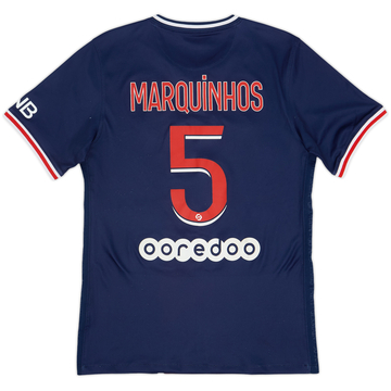 2020-21 Paris Saint-Germain Home Shirt Marquinhos #5 - 7/10 - (S)