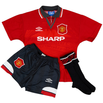 1994-96 Manchester United Home Full Kit - 8/10 - (L.Boys)