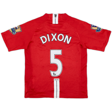 2007-09 Manchester United Home Shirt Dixon #5 - 8/10 - (S.Boys)